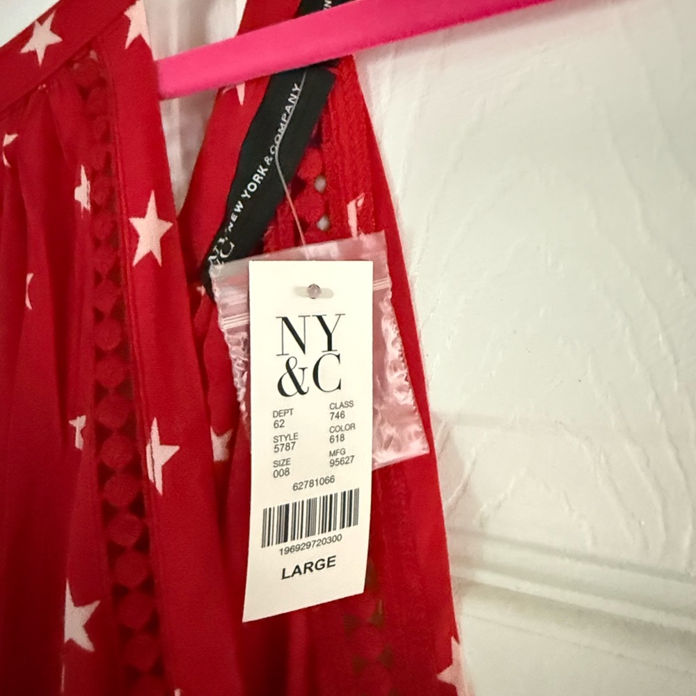 New York & Company Red Star Print Dress - Picture 4 of 4